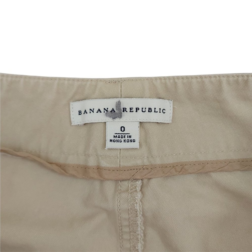 Banana Republic Pants Womens Small Beige Zip Pockets Low Rise Straight Cotton - Picture 9 of 10